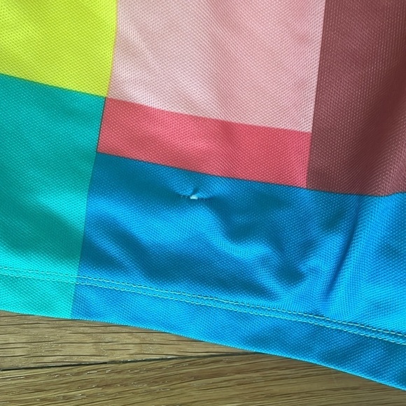 Adidas Patchwork Plaid Brights Pull On Athletic Gym Shorts Hand Pockets Women M - Picture 6 of 6